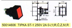 TIPKA ST-1 250V 2A 0-(1) RAZ.BARVE